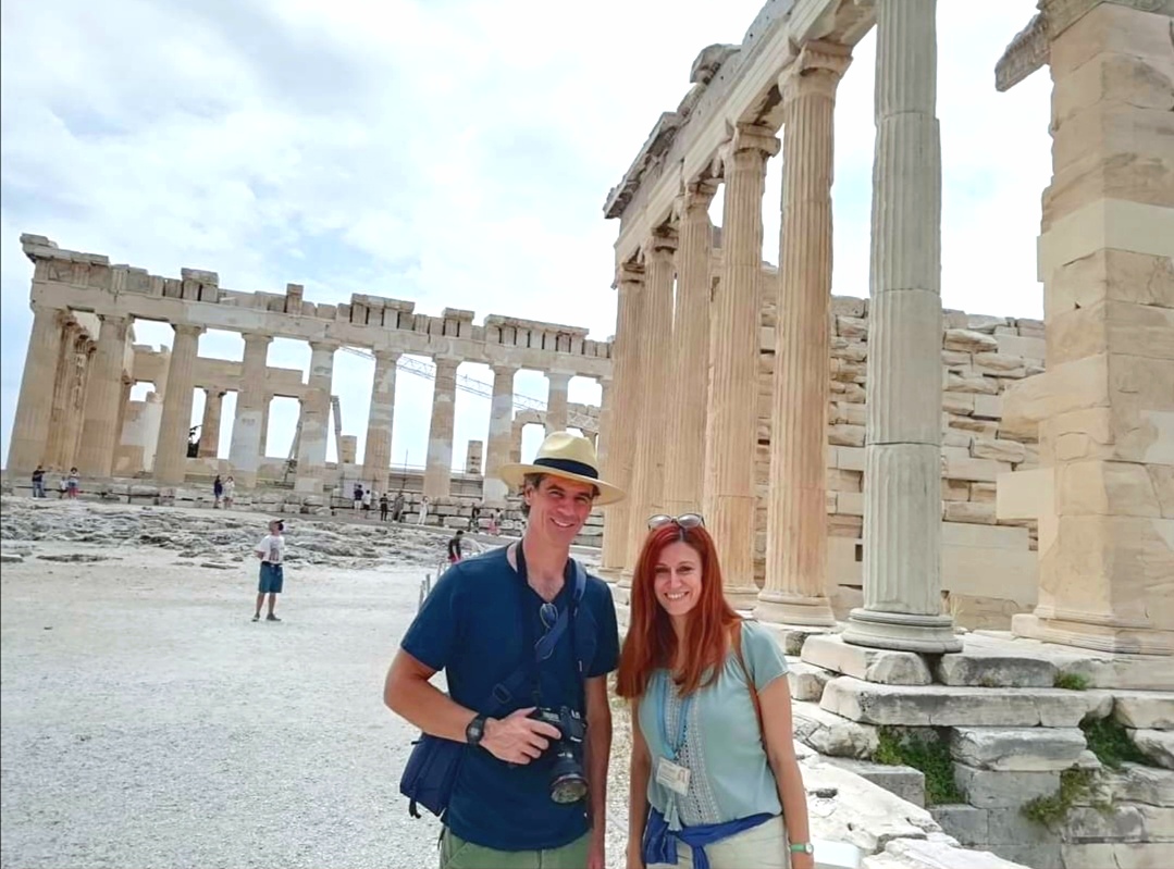 With Hollywood actor Eddie Cahill on the Acropolis