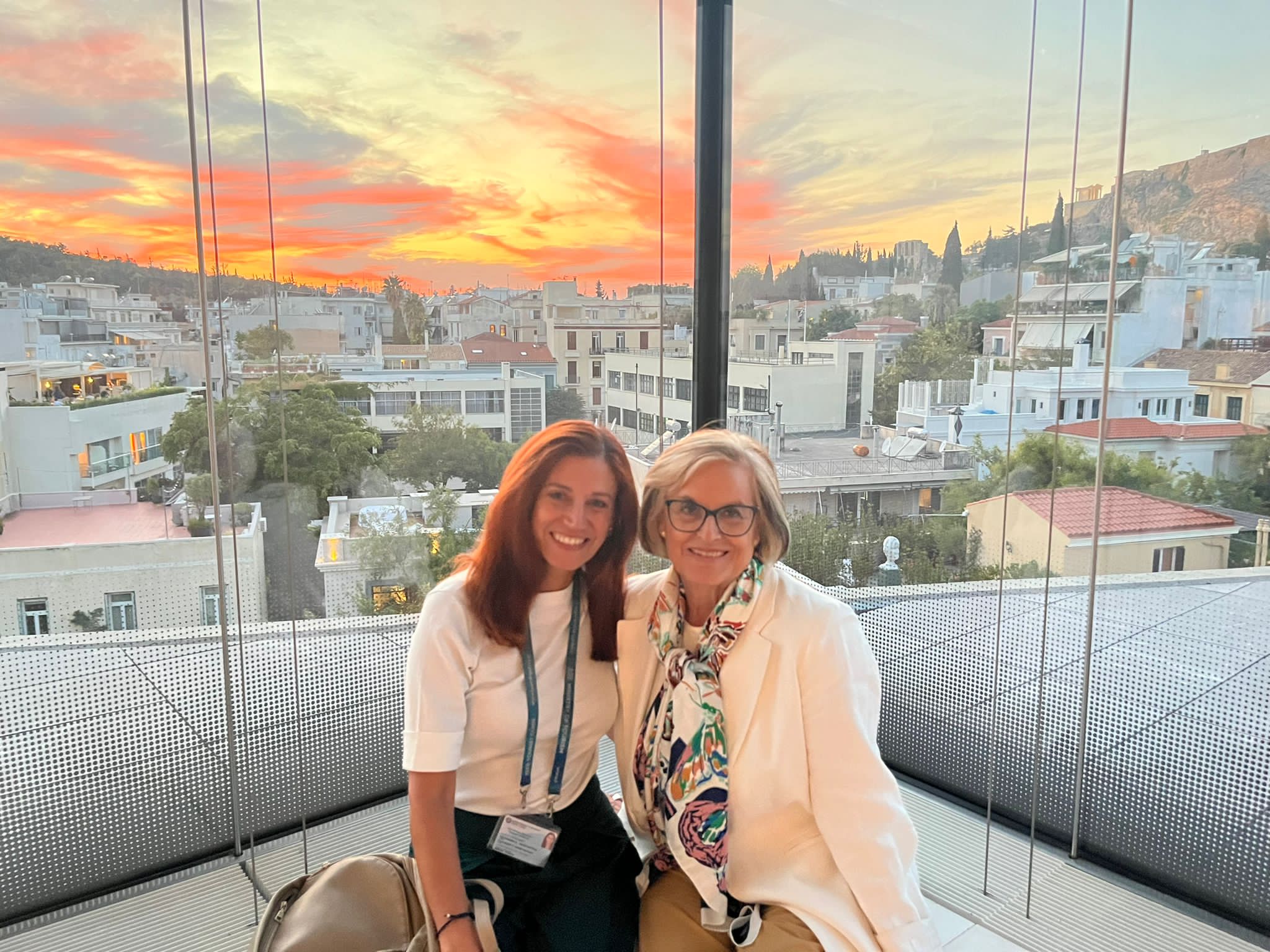 with Spanish writer Asuncion Vicente at the Acropolis Museum