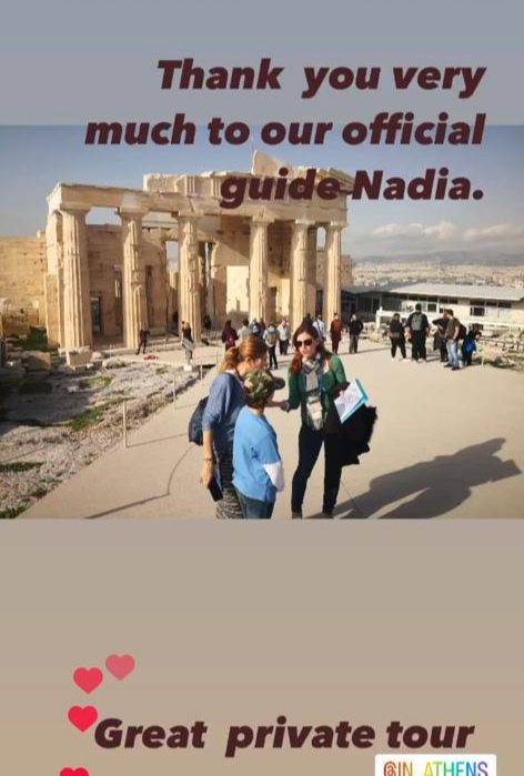 with a spanish family on the Acropolis